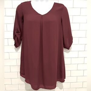 Pink Rose Burgundy A-line Shift Dress